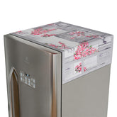 Kuber Industries Fridge Top Cover | Fridge Top Cover with Pockets | Refrigerator Top Cover for Kitchen | Fridge Top Cover with 6 Utility Pockets | Flower Fridge Top Cover | Gray